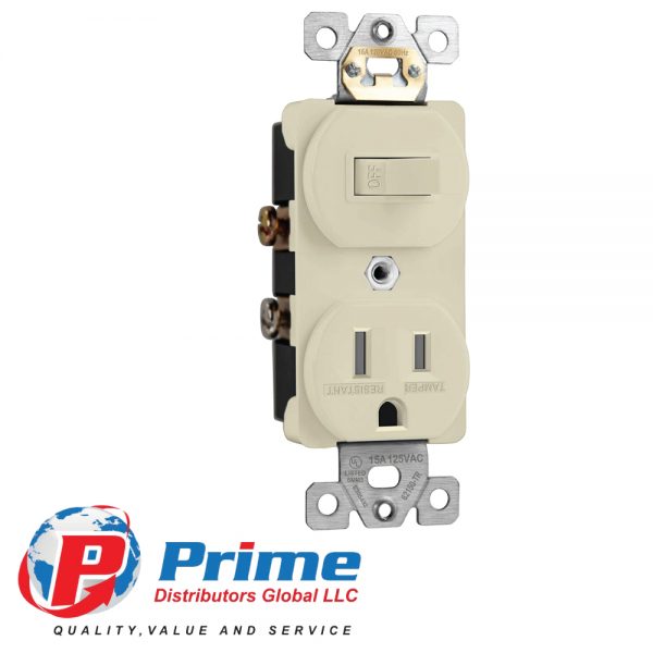 SINGLE POLE TOGGLE RECEPTACLE SWITCH
